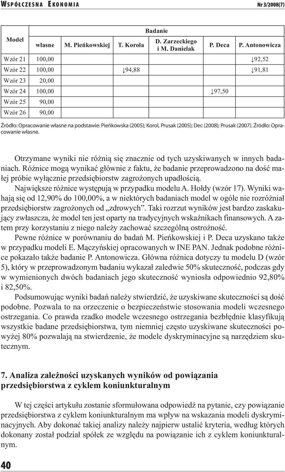 Pru sak (2005); Dec (2008); Pru sak (2007). Źró dło: Opra - cowanie własne. Otrzy ma ne wy ni ki nie róż nią się znacz nie od tych uzy ski wa nych w in nych ba da - niach.