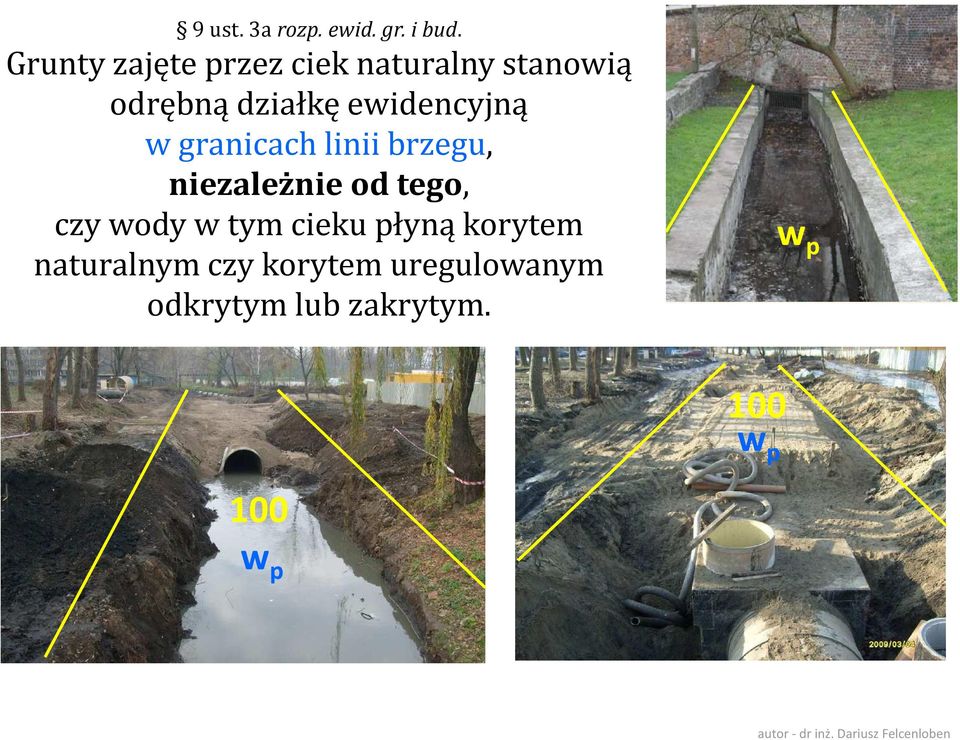 granicach linii brzegu, niezależnie od tego, czy wody w tym cieku płyną