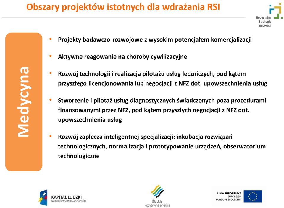 upowszechnienia usług Stworzenie i pilotaż usług diagnostycznych świadczonych poza procedurami finansowanymi przez NFZ, pod kątem przyszłych negocjacji z