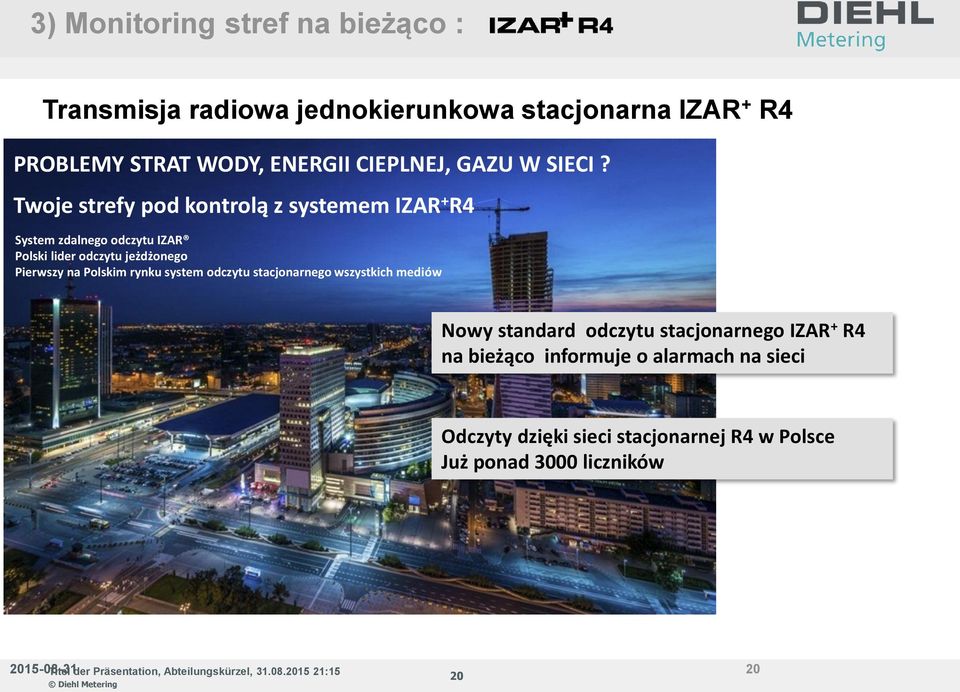 Twoje strefy pod kontrolą z systemem IZAR + R4 System zdalnego odczytu IZAR Polski lider odczytu jeżdżonego Pierwszy na Polskim rynku