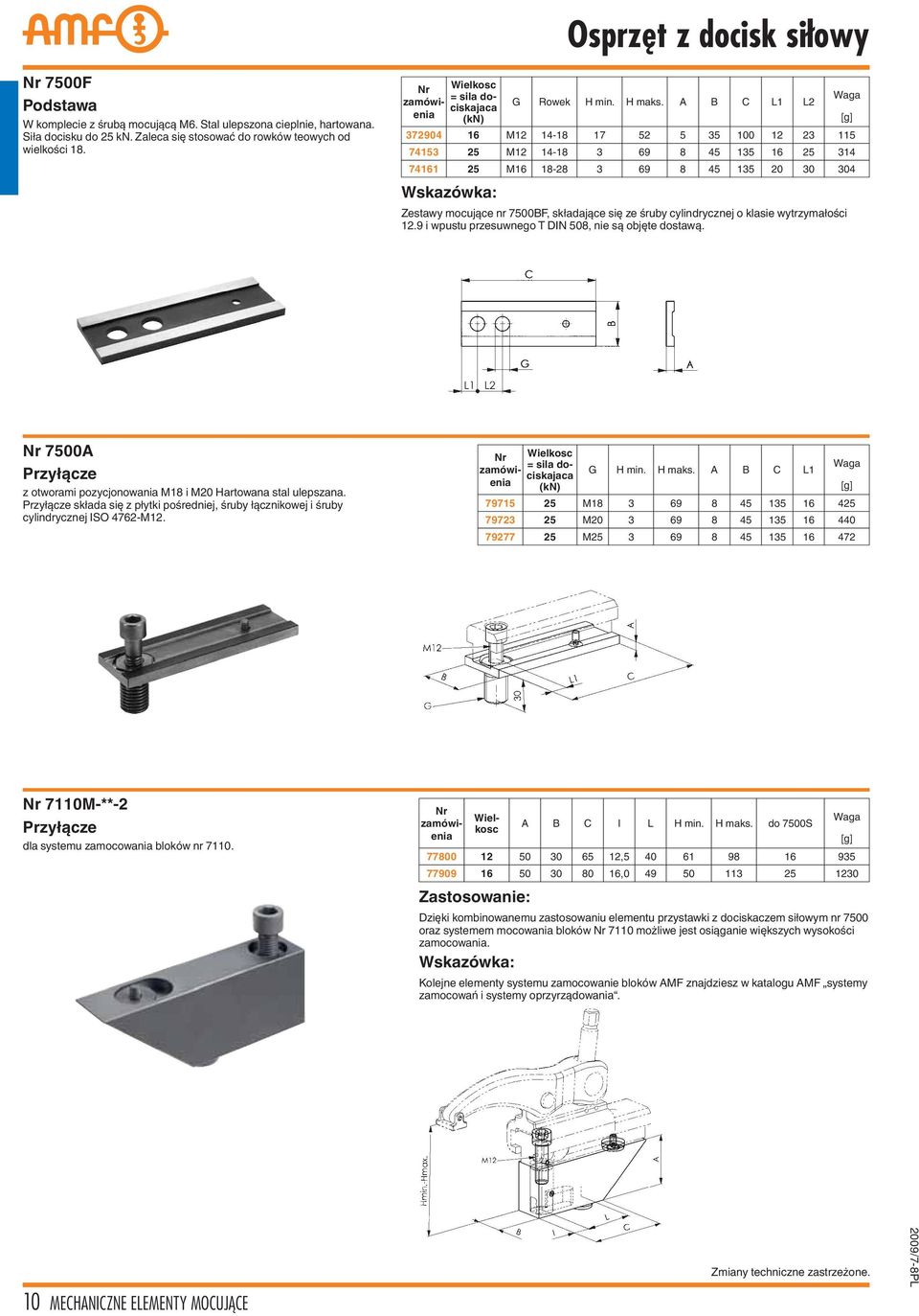 A B C L1 L2 (kn) 372904 16 M12 14-18 17 52 5 35 100 12 23 115 74153 25 M12 14-18 3 69 8 45 135 16 25 314 74161 25 M16 18-28 3 69 8 45 135 20 30 304 Wskazówka: Zestawy mocujące nr 7500BF, składające