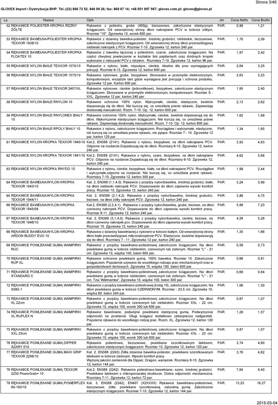 Rękawice z dzianiny bawełna-poliester, średniej grubości, niebieskie, bezszwowe, zakończone elastycznym ściągaczem. Od wewnetrznej strony dłoni przeciwślizgowy niebieski nakropek z PCV. Rozmiar 7-10.