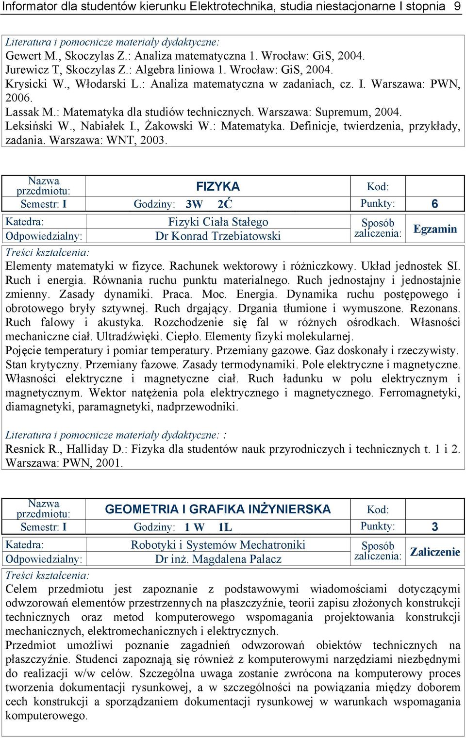 , Nabiałek I., Żakowski W.: Matematyka. Definicje, twierdzenia, przykłady, zadania. Warszawa: WNT, 2003.