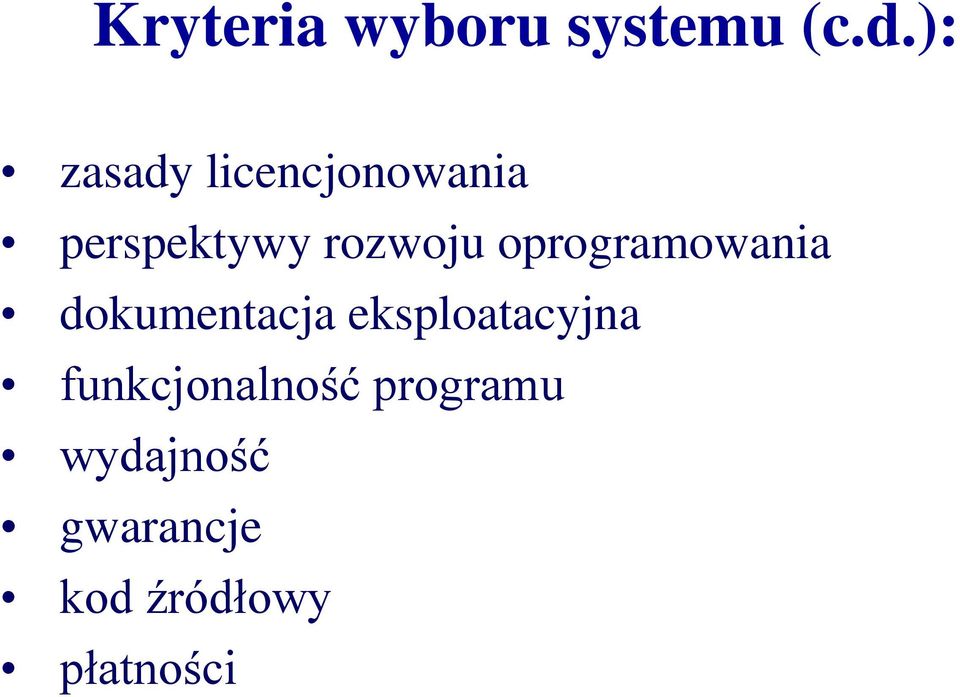 oprogramowania dokumentacja eksploatacyjna