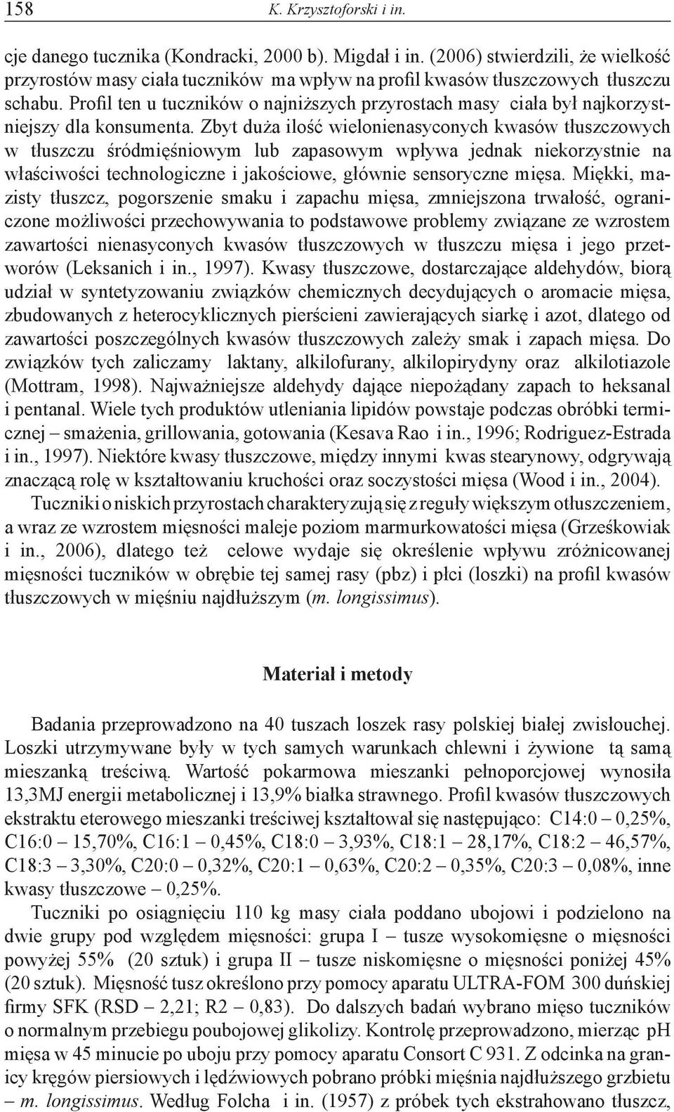 Profil ten u tuczników o najniższych przyrostach masy ciała był najkorzystniejszy dla konsumenta.