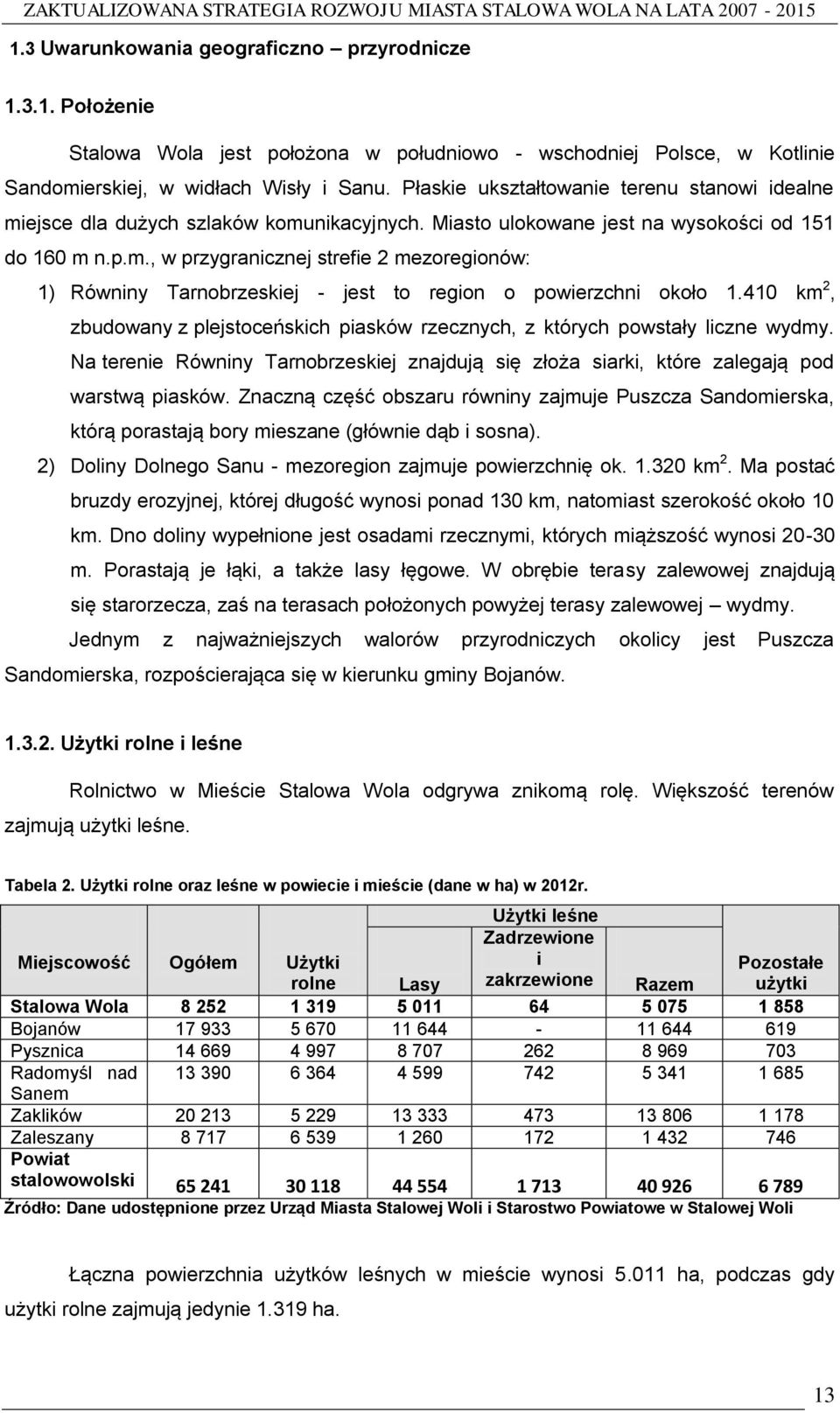 410 km 2, zbudowany z plejstoceńskich piasków rzecznych, z których powstały liczne wydmy. Na terenie Równiny Tarnobrzeskiej znajdują się złoża siarki, które zalegają pod warstwą piasków.