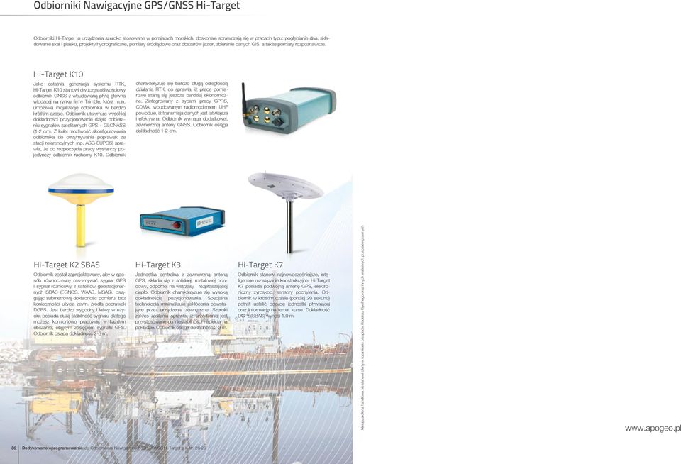 Hi-Target K10 Jako ostatnia generacja systemu RTK, Hi-Target K10 stanowi dwuczęstotliwościowy odbiornik GNSS z wbudowaną płytą główna wiodącej na rynku firmy Trimble, która m.in.