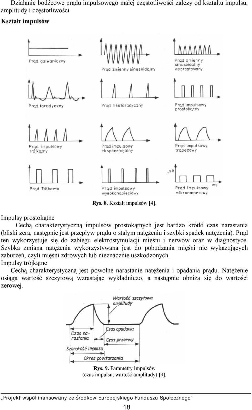 Prąd ten wykorzystuje się do zabiegu elektrostymulacji mięśni i nerwów oraz w diagnostyce.