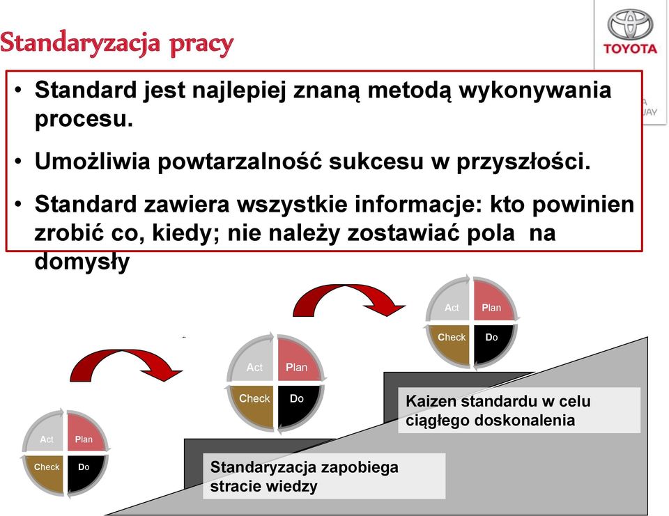 Standard zawiera wszystkie informacje: kto powinien zrobić co, kiedy; nie należy zostawiać