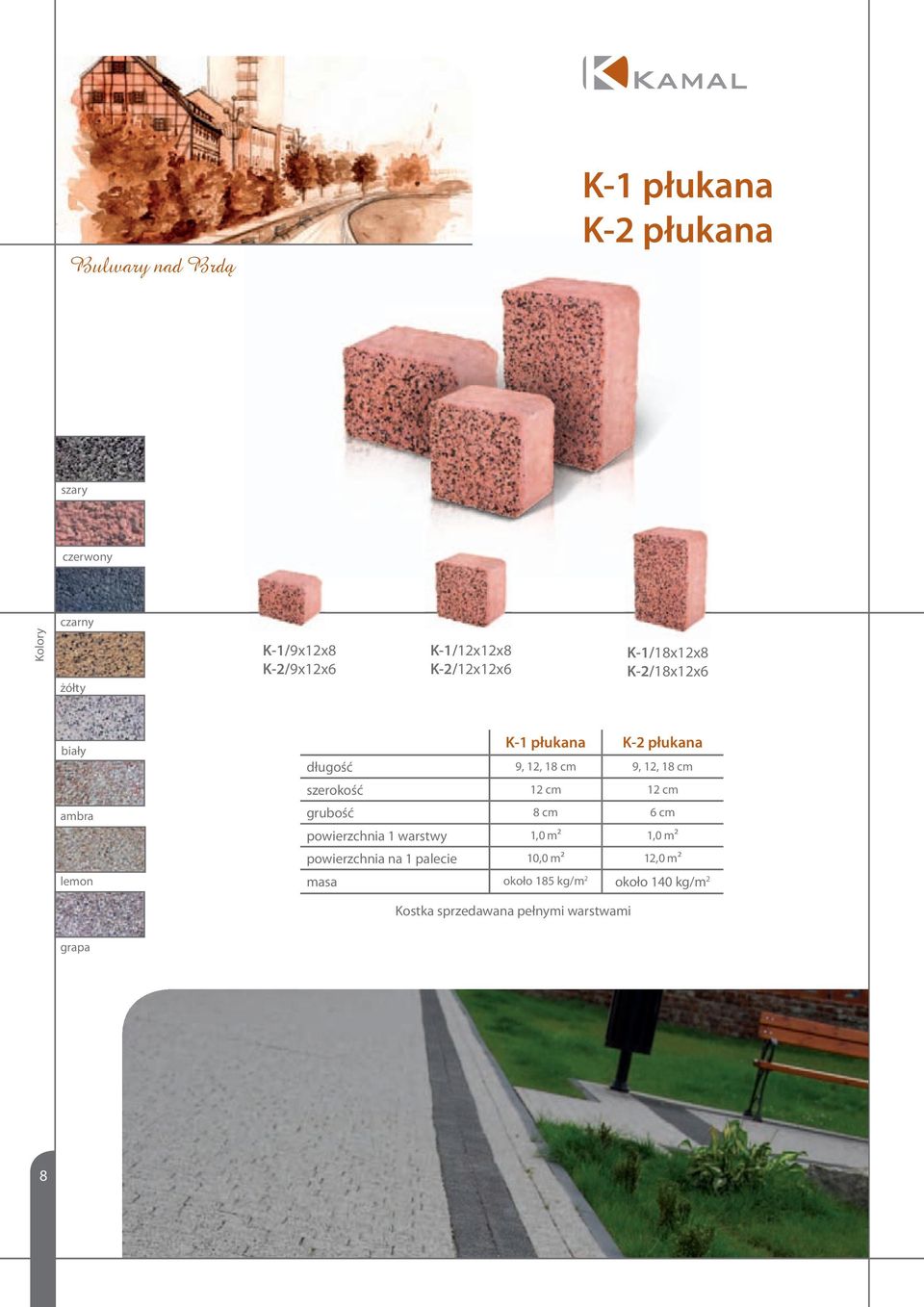 18 cm 9, 12, 18 cm szerokość 12 cm 12 cm grubość 8 cm 6 cm powierzchnia 1 warstwy 1,0 m² 1,0 m²