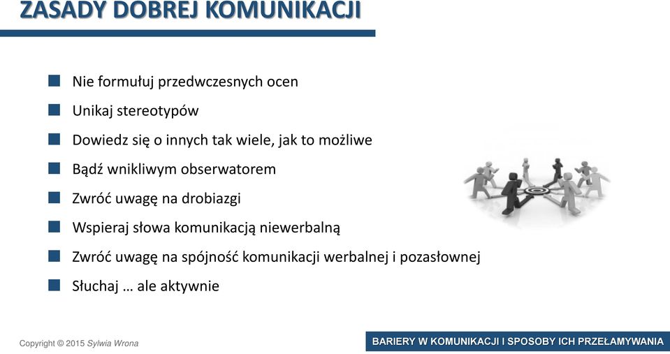 obserwatorem Zwróć uwagę na drobiazgi Wspieraj słowa komunikacją