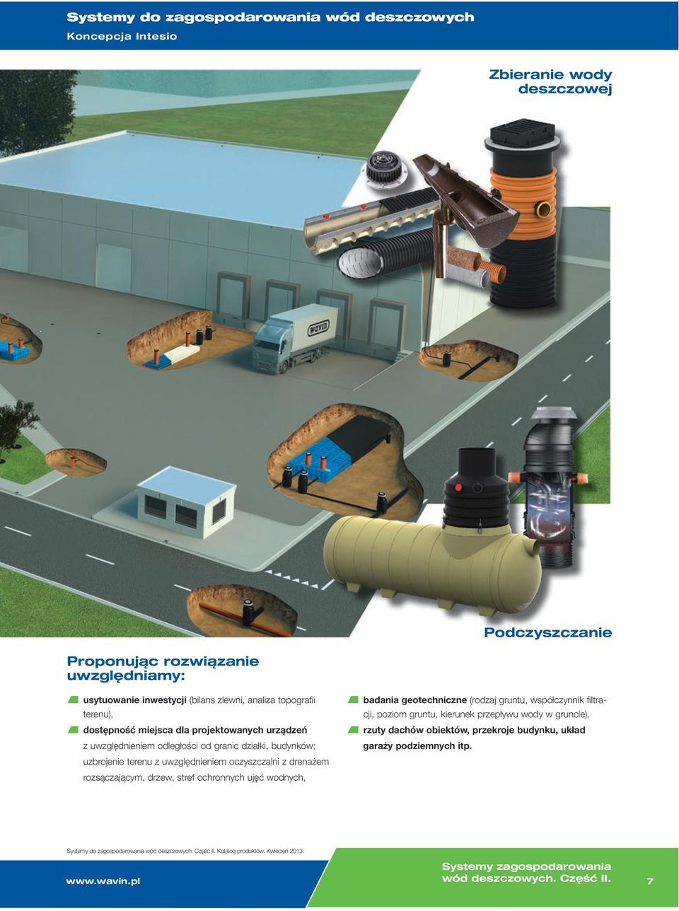 stref ochronnych ujęć wodnych, badania geotechniczne (rodzaj gruntu, współczynnik filtracji, poziom gruntu, kierunek przepływu wody w gruncie), rzuty dachów obiektów, przekroje