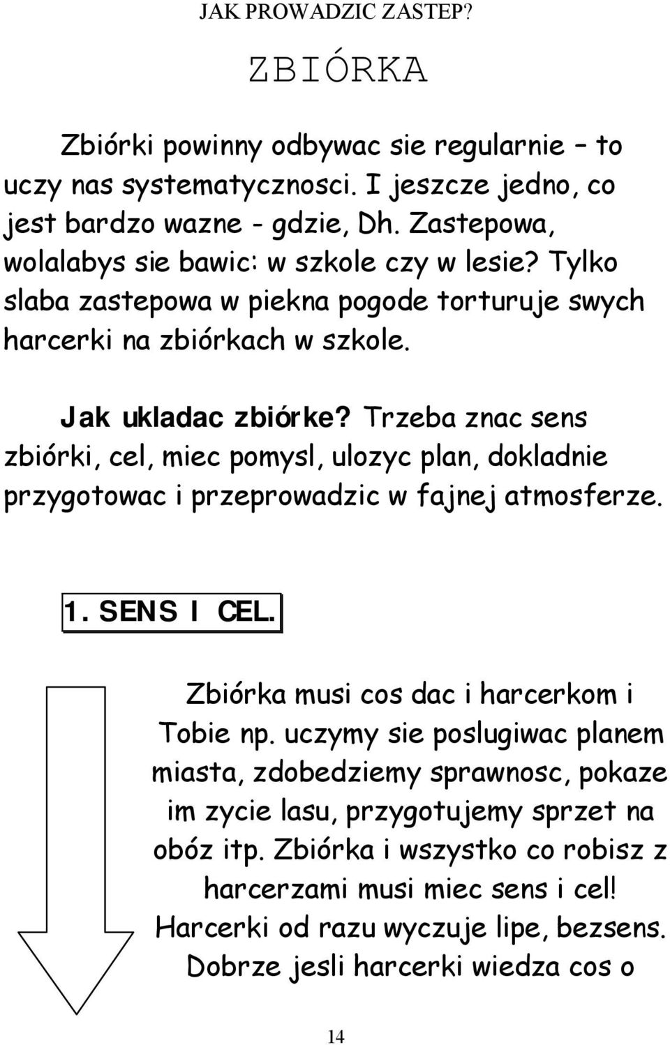 Trzeba znac sens zbiórki, cel, miec pomysl, ulozyc plan, dokladnie przygotowac i przeprowadzic w fajnej atmosferze. 1. SENS I CEL. Zbiórka musi cos dac i harcerkom i Tobie np.