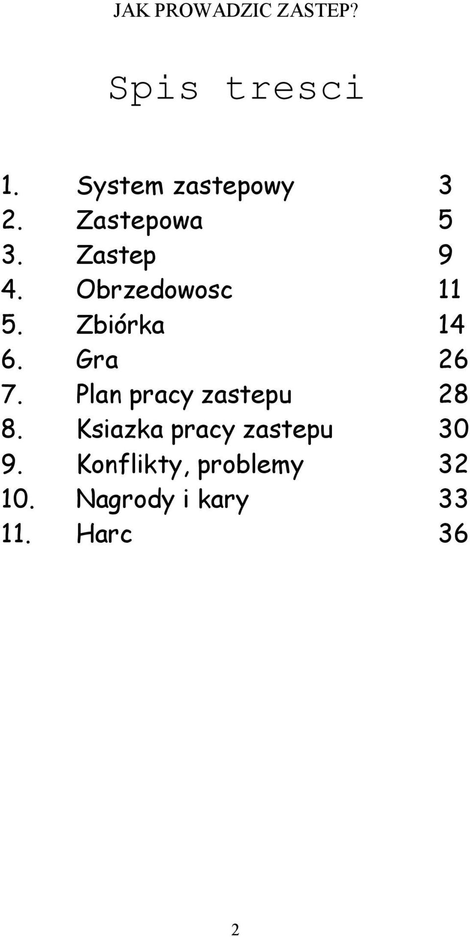 Plan pracy zastepu 28 8. Ksiazka pracy zastepu 30 9.