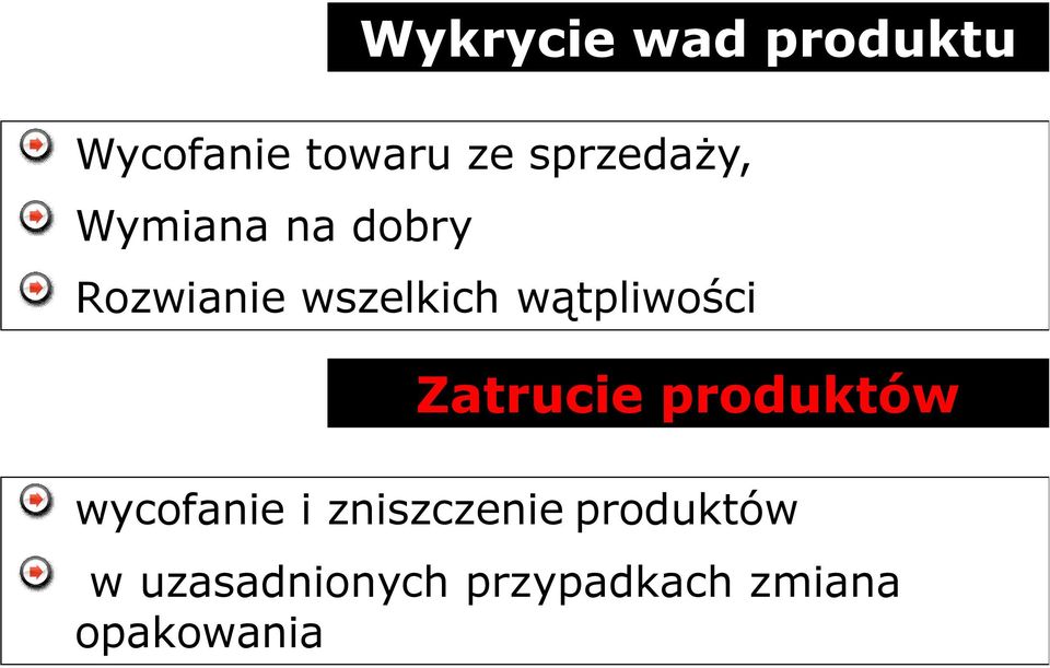 wątpliwości Zatrucie produktów wycofanie i