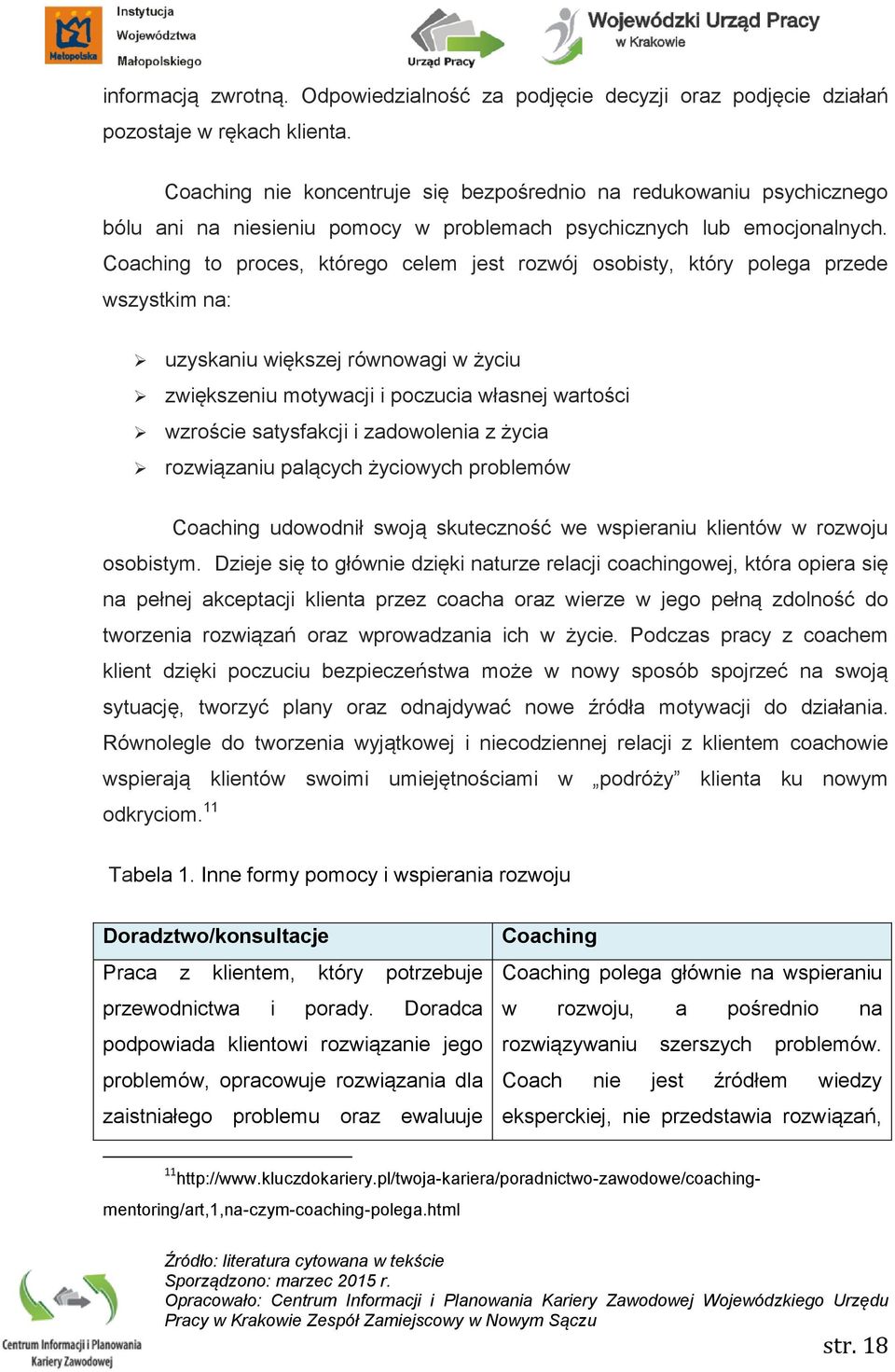 Coaching to proces, którego celem jest rozwój osobisty, który polega przede wszystkim na: uzyskaniu większej równowagi w życiu zwiększeniu motywacji i poczucia własnej wartości wzroście satysfakcji i