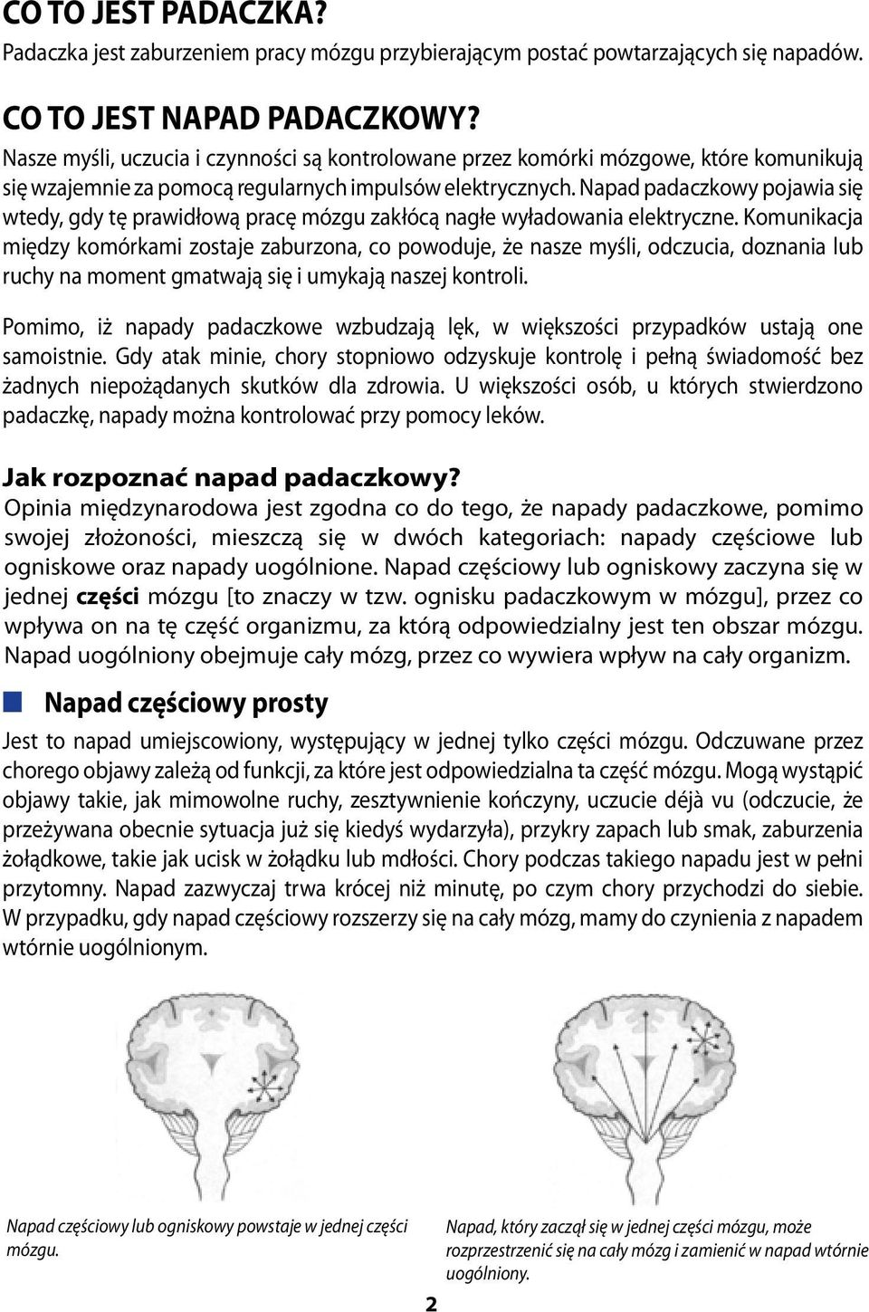 Napad padaczkowy pojawia się wtedy, gdy tę prawidłową pracę mózgu zakłócą nagłe wyładowania elektryczne.