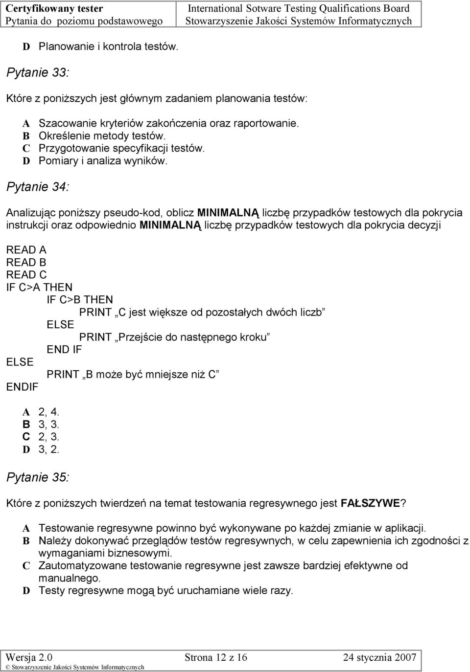 Pomiary i analiza wyników.