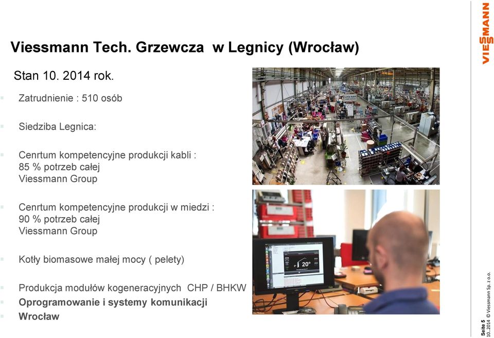 Viessmann Group Cenrtum kompetencyjne produkcji w miedzi : 90 % potrzeb całej Viessmann Group Kotły