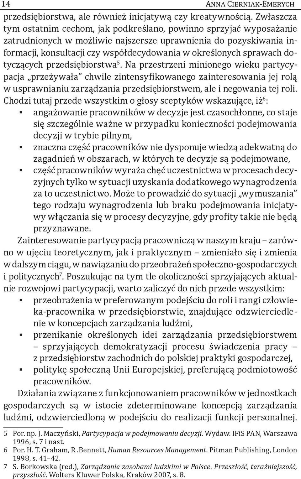 sprawach dotyczących przedsiębiorstwa 5.