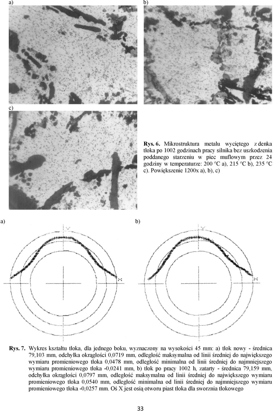 Powiększenie 1200x a), b), c) a) b) Rys. 7.