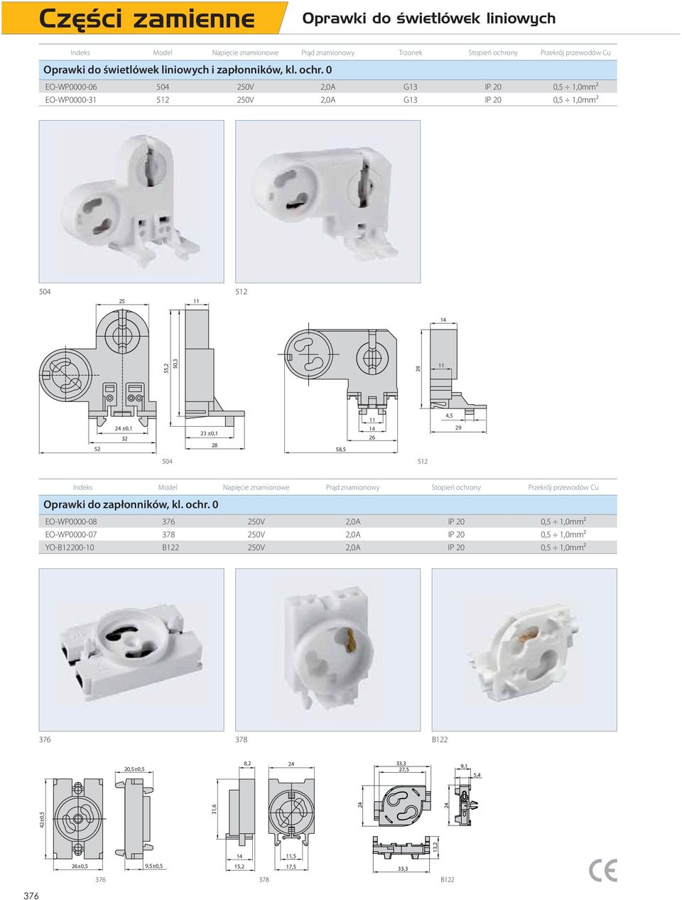 0 EO-WP0000-06 504 250V 2,0A G13 IP 20 0,5 1,0mm² EO-WP0000-31 512 250V 2,0A G13 IP 20 0,5 1,0mm² 504 512 25 11 14 55,2 50,3 39 11 52 24 ±0,1 32 23 ±0,1 28 58,5 11 14 26 4,5 29 504