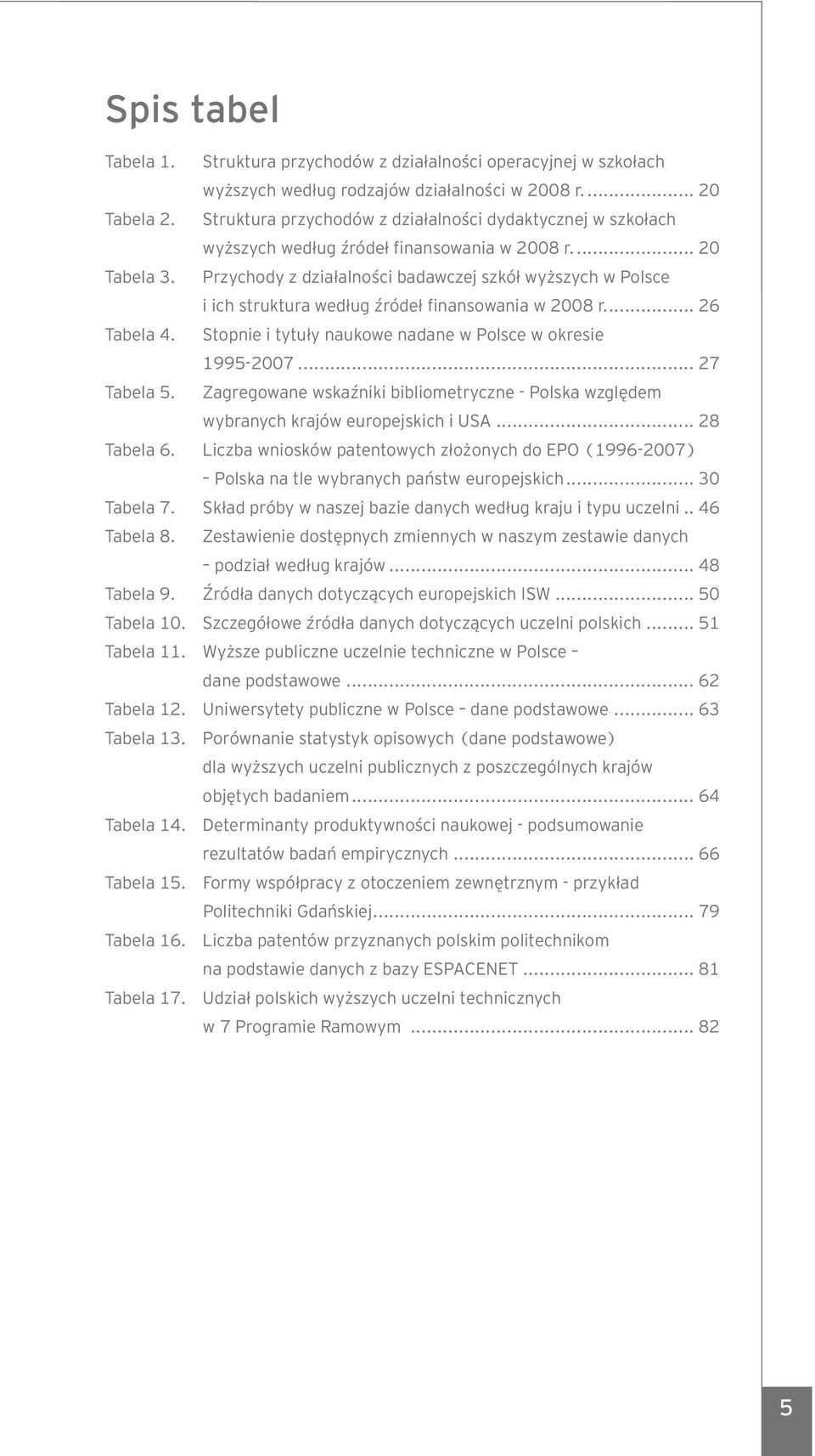 Przychody z działalności badawczej szkół wyższych w Polsce i ich struktura według źródeł finansowania w 2008 r... 26 Tabela 4. Stopnie i tytuły naukowe nadane w Polsce w okresie 1995-2007.