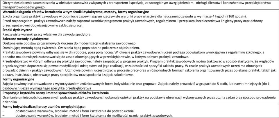 Doskonalenie podstaw programowych kluczem do modernizacji kształcenia zawodowego osobowych) jeżeli wymaga tego