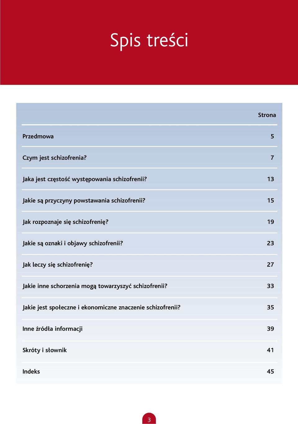 19 Jakie są oznaki i objawy schizofrenii? 23 Jak leczy się schizofrenię?