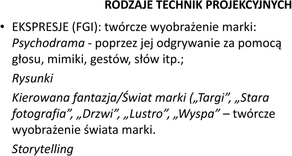 gestów, słów itp.