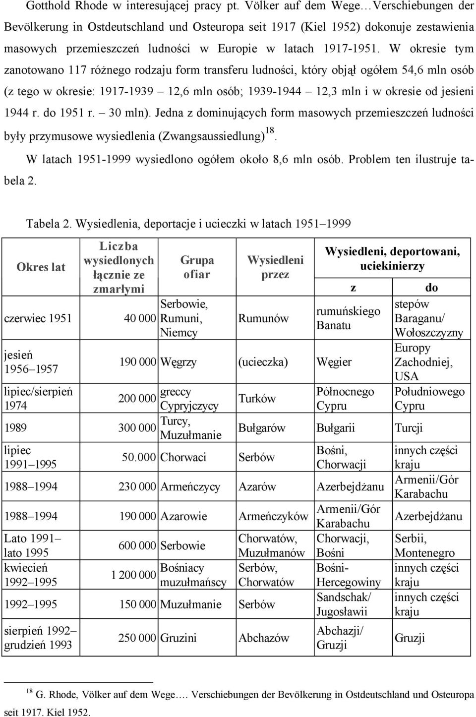 W okresie tym zanotowano 117 różnego rodzaju form transferu ludności, który objął ogółem 54,6 mln osób (z tego w okresie: 1917-1939 12,6 mln osób; 1939-1944 12,3 mln i w okresie od jesieni 1944 r.