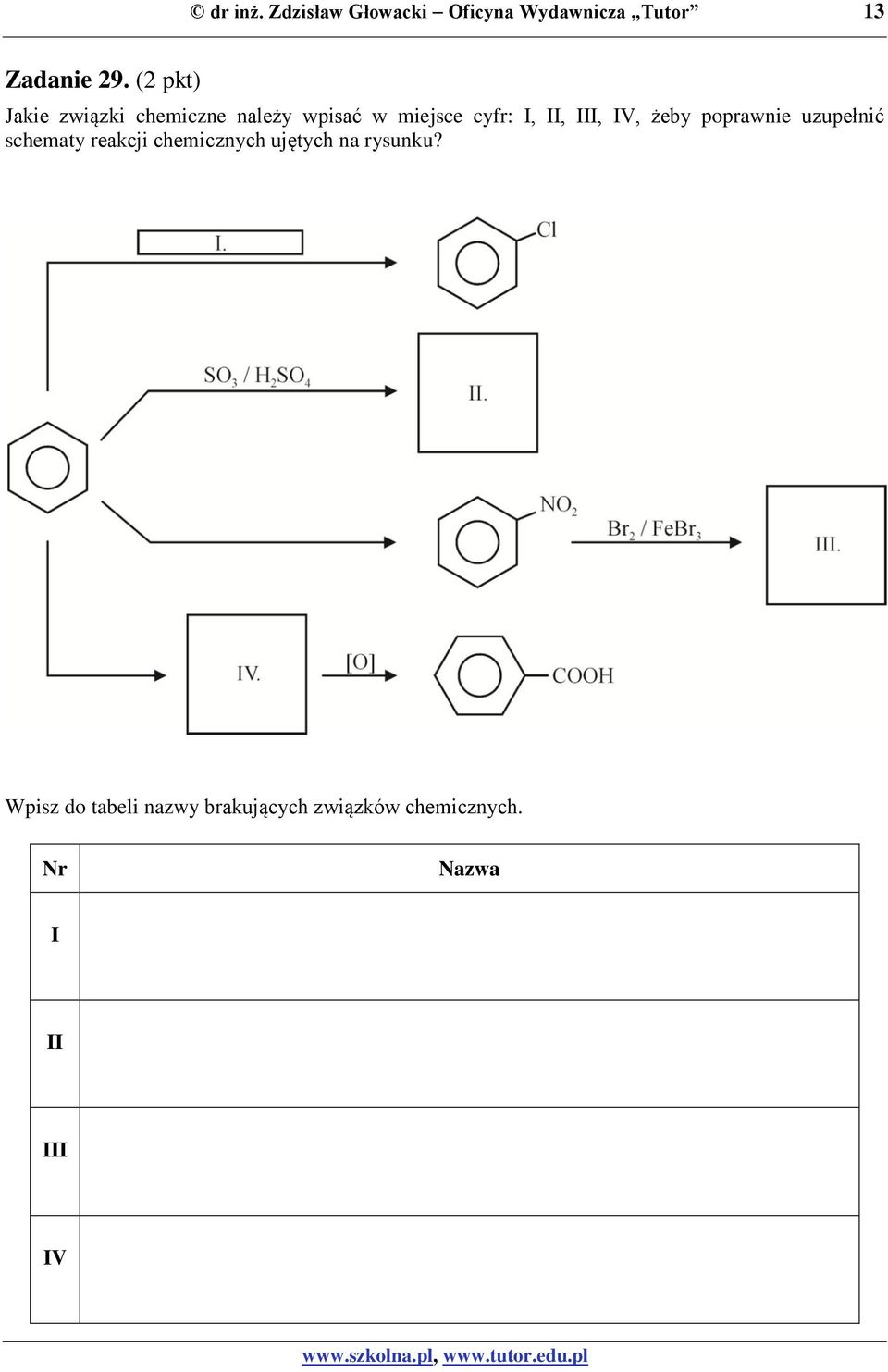 żeby poprawnie uzupełnić schematy reakcji chemicznych ujętych na rysunku?