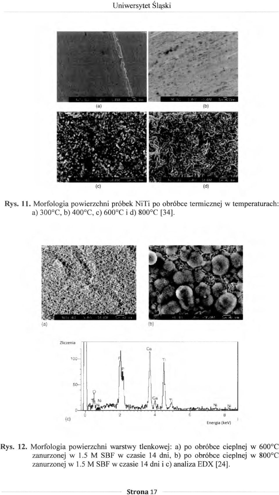 400 C, c) 600 C i d) 800 C [34], Rys. 12.