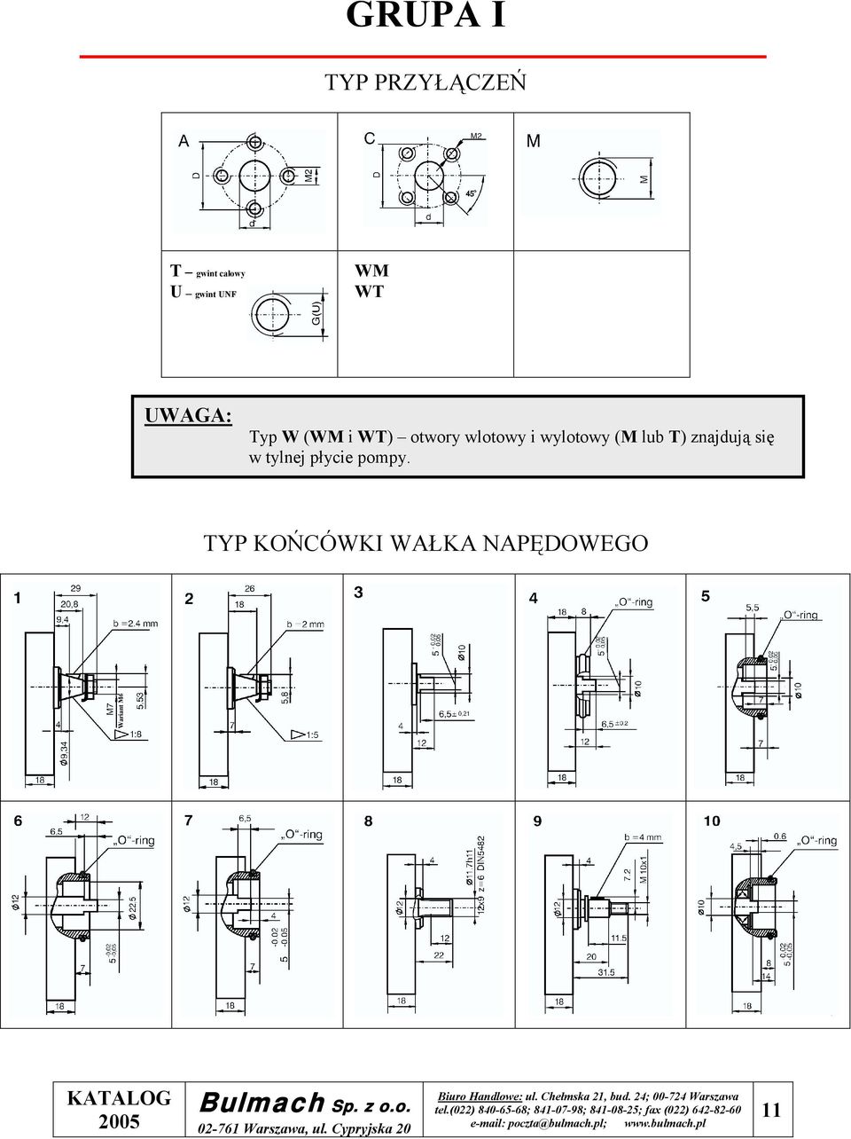 wylotowy (M lub T) znajdują się w tylnej płycie