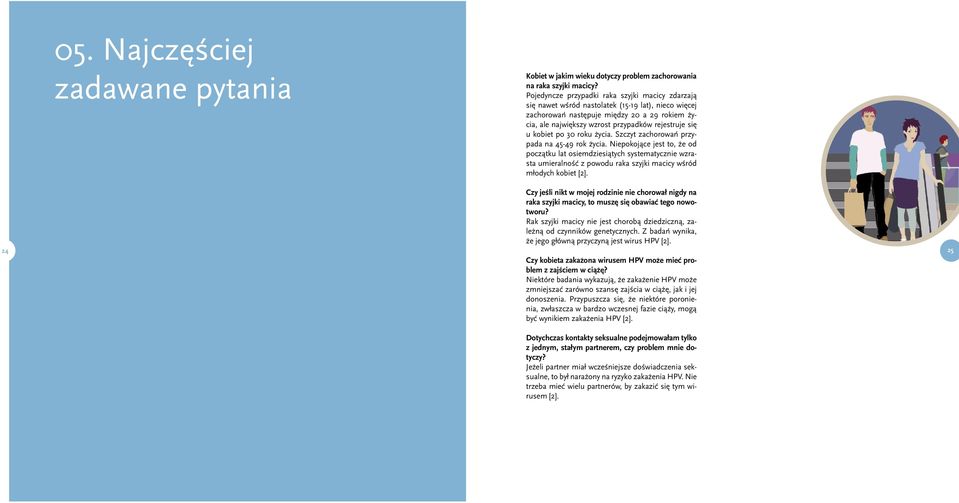 u kobiet po 30 roku życia. Szczyt zachorowań przypada na 45-49 rok życia.