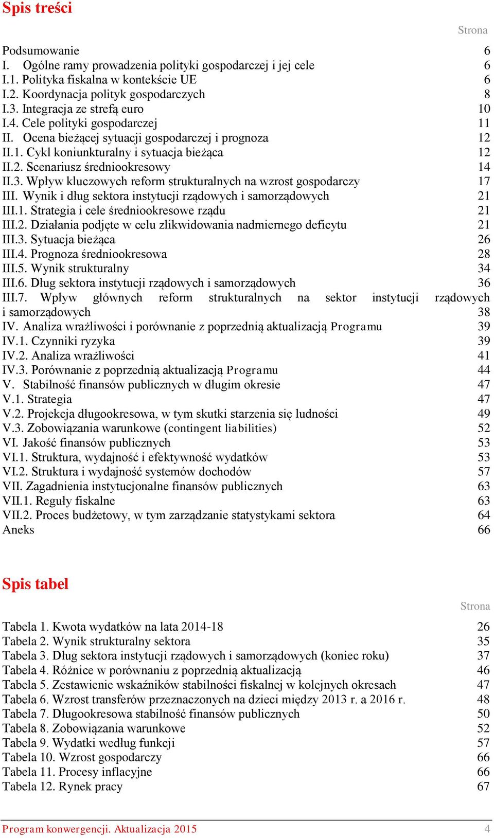 3. Wpływ kluczowych reform strukturalnych na wzrost gospodarczy 17 III. Wynik i dług sektora instytucji rządowych i samorządowych 21 III.1. Strategia i cele średniookresowe rządu 21 III.2. Działania podjęte w celu zlikwidowania nadmiernego deficytu 21 III.