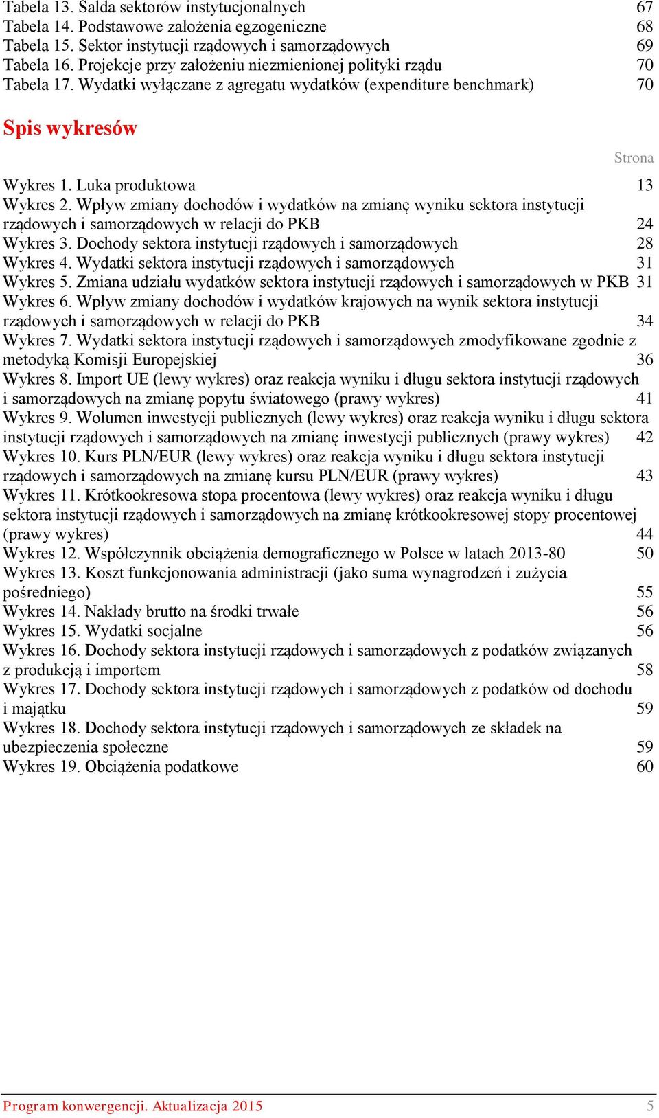 Wpływ zmiany dochodów i wydatków na zmianę wyniku sektora instytucji rządowych i samorządowych w relacji do PKB 24 Wykres 3. Dochody sektora instytucji rządowych i samorządowych 28 Wykres 4.