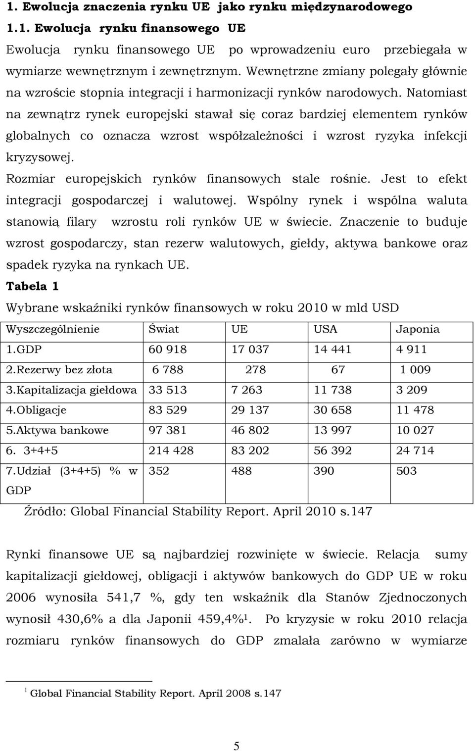 Natomiast na zewnątrz rynek europejski stawał się coraz bardziej elementem rynków globalnych co oznacza wzrost współzależności i wzrost ryzyka infekcji kryzysowej.