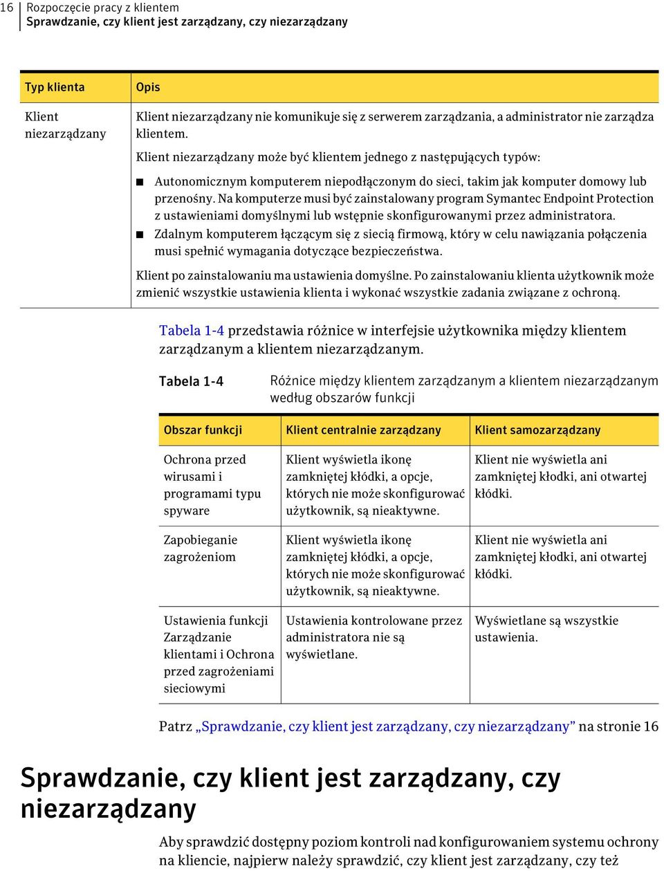 Na komputerze musi być zainstalowany program Symantec Endpoint Protection z ustawieniami domyślnymi lub wstępnie skonfigurowanymi przez administratora.