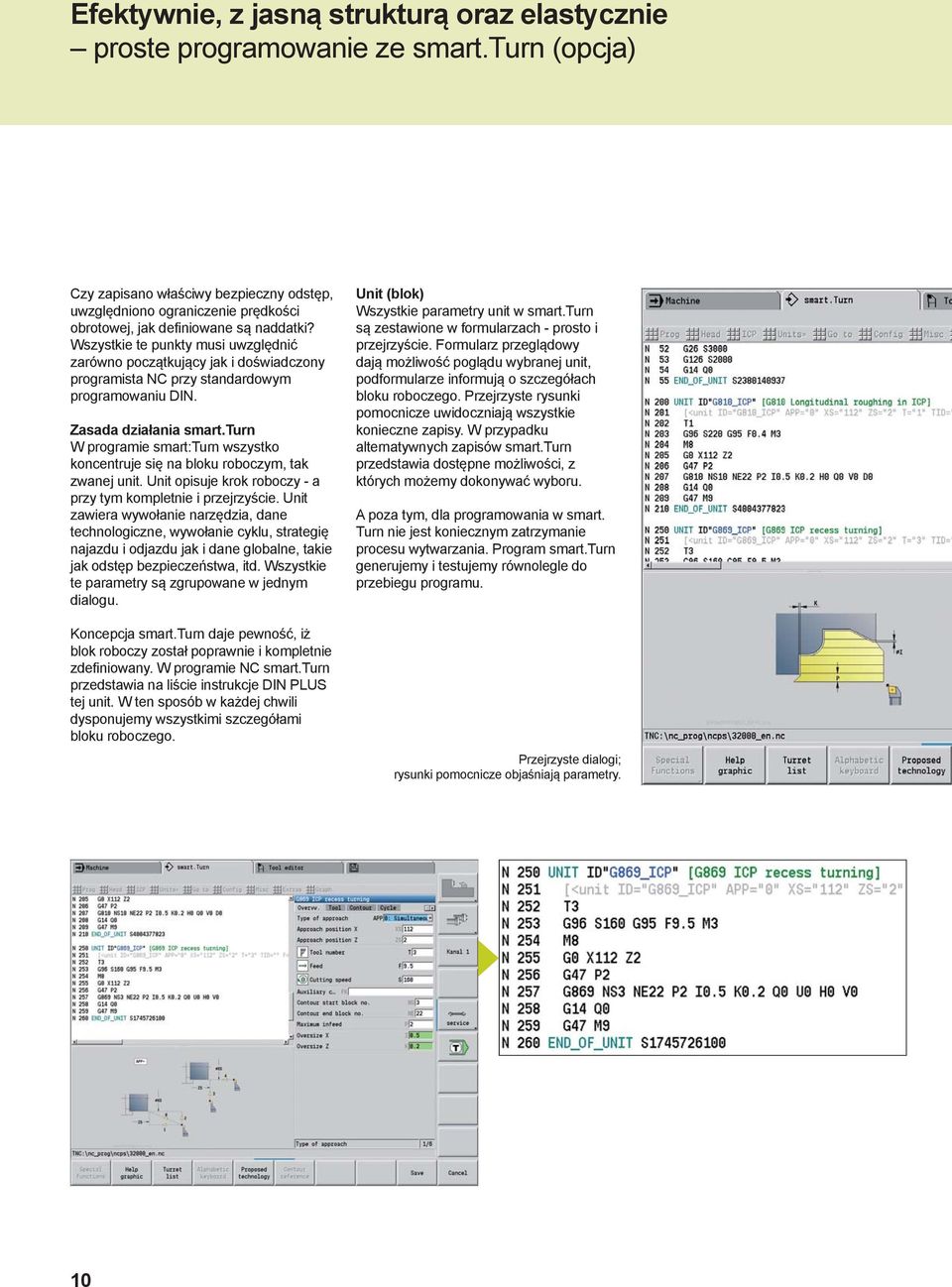Wszystkie te punkty musi uwzględnić zarówno początkujący jak i doświadczony programista NC przy standardowym programowaniu DIN. Zasada działania smart.