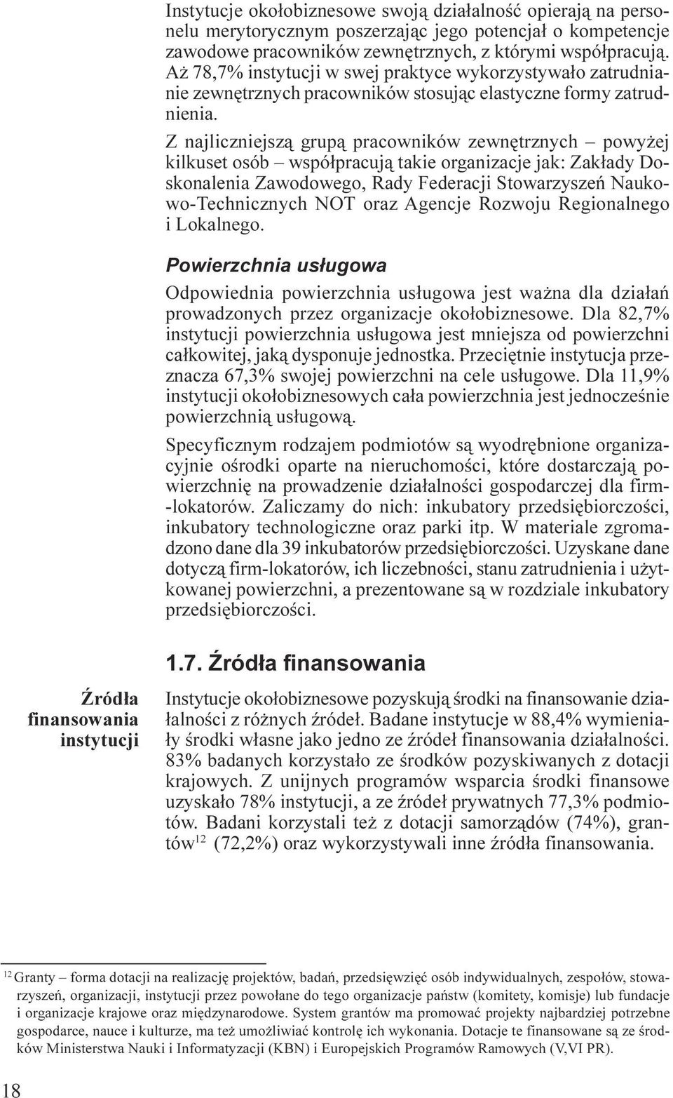 organizacje jak: Zak³ady Doskonalenia Zawodowego, Rady Federacji Stowarzyszeñ Naukowo-Technicznych NOT oraz Agencje Rozwoju Regionalnego i Lokalnego Powierzchnia us³ugowa Odpowiednia powierzchnia