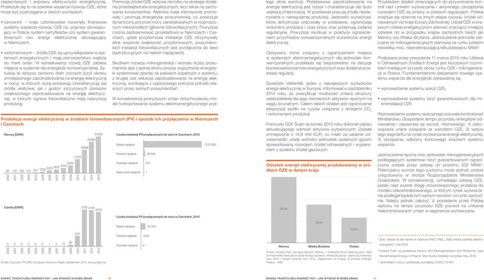 poprzez obowiązujący w Polsce system certyfikatów czy system gwarantowanych cen energii elektrycznej obowiązujący w Niemczech, wolumenowym źródła OZE są uprzywilejowane w systemach energetycznych i