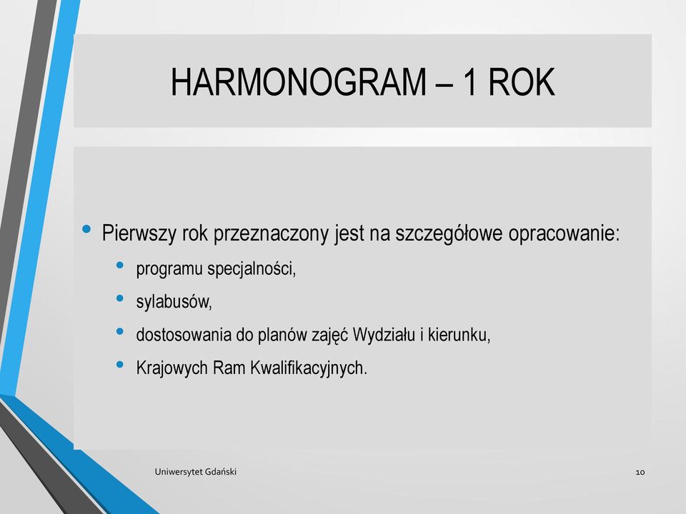 sylabusów, dostosowania do planów zajęć Wydziału i