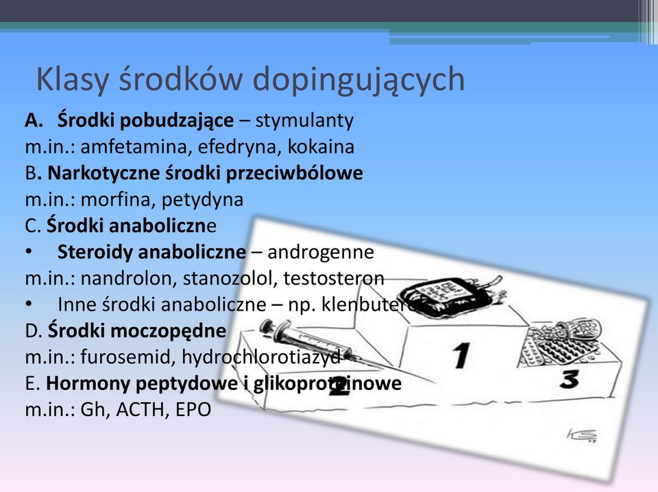 Środki anaboliczne Steroidy anaboliczne androgenne m.in.