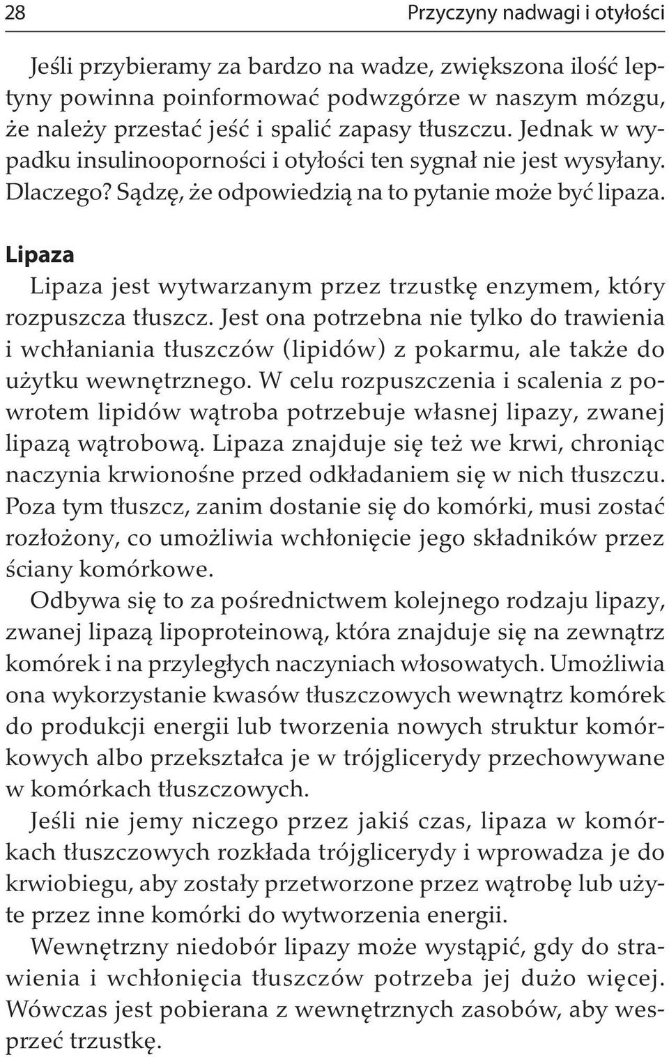 Lipaza Lipaza jest wytwarzanym przez trzustkę enzymem, który rozpuszcza tłuszcz.