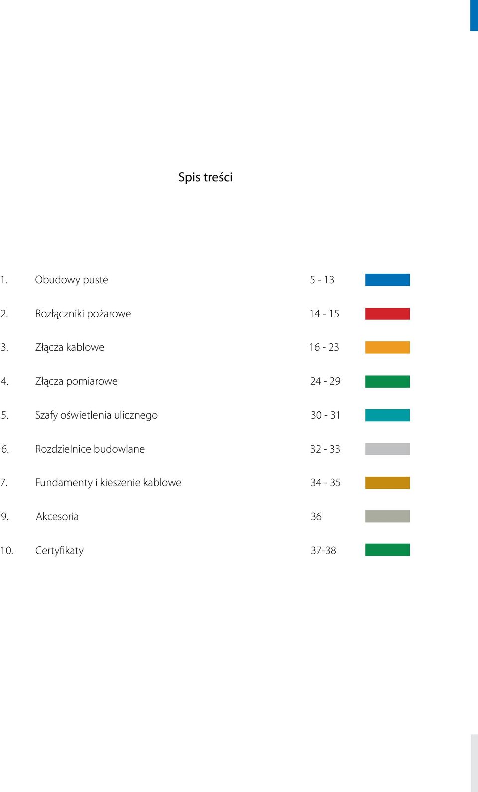 Złącza pomiarowe 24-29 5. Szafy oświetlenia ulicznego 30-31 6.