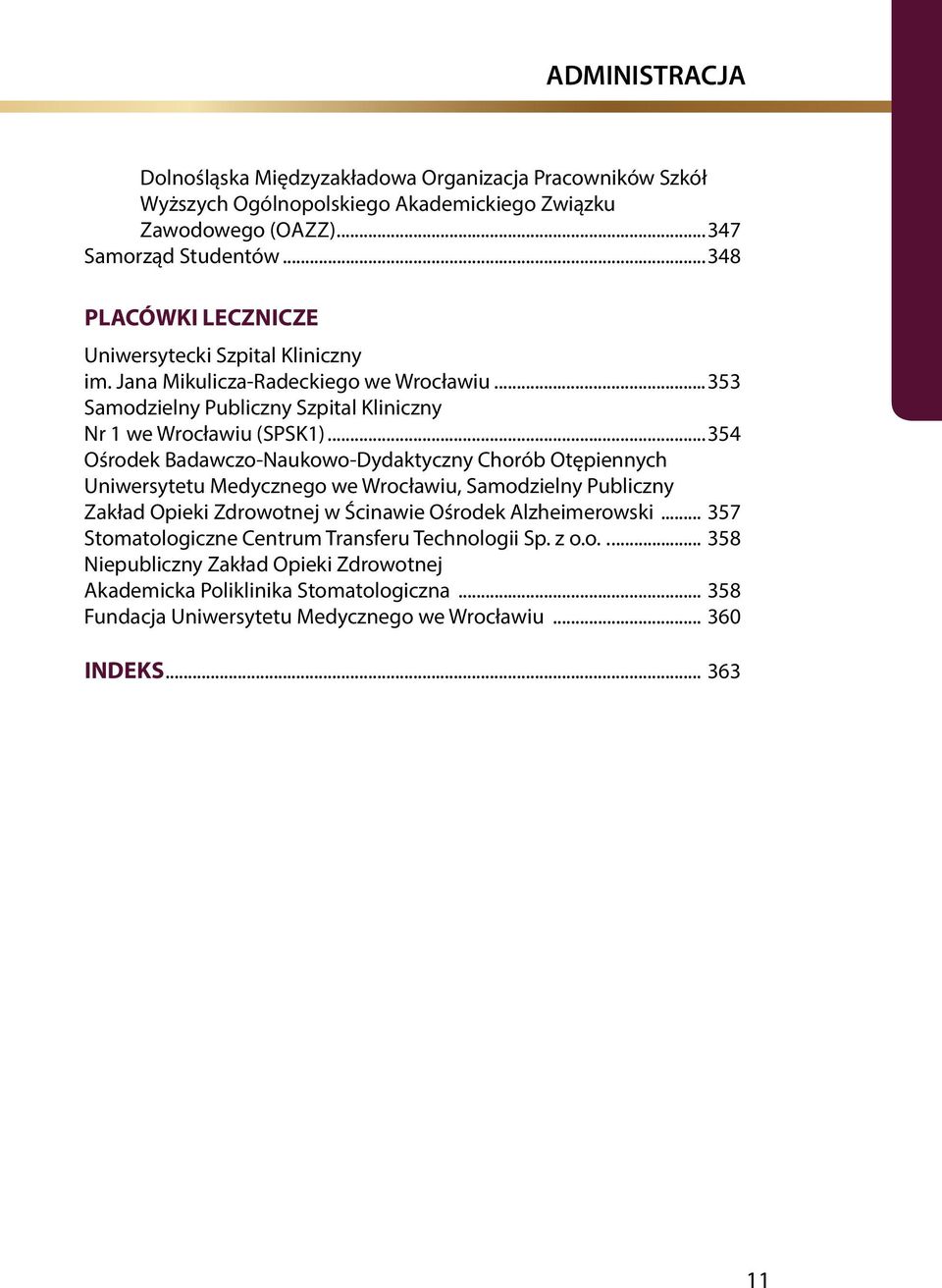 ..354 Ośrodek Badawczo-Naukowo-Dydaktyczny Chorób Otępiennych Uniwersytetu Medycznego we Wrocławiu, Samodzielny Publiczny Zakład Opieki Zdrowotnej w Ścinawie Ośrodek Alzheimerowski.