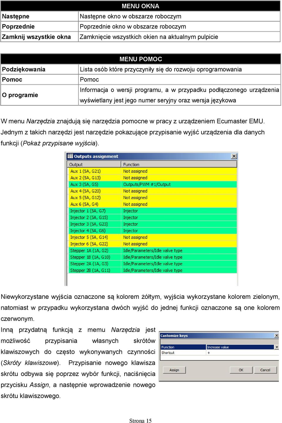 językowa W menu Narzędzia znajdują się narzędzia pomocne w pracy z urządzeniem Ecumaster EMU.