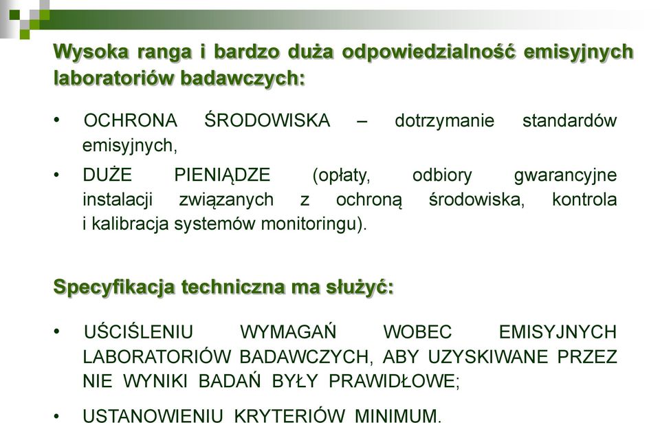 kontrola i kalibracja systemów monitoringu).