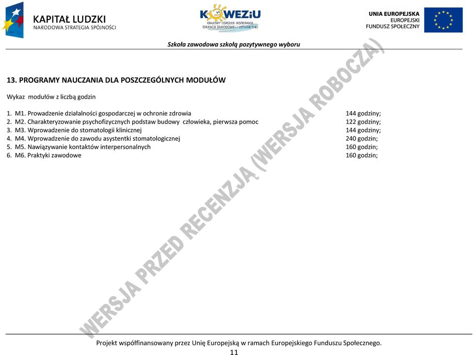 Charakteryzowanie psychofizycznych podstaw budowy człowieka, pierwsza pomoc 122 godziny; 3. M3.